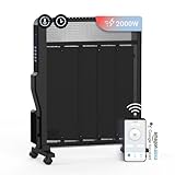 UNIVERSALBLUE Radiador Mica con WIFI Negro| Calefactor Bajo Consumo | 2000W Calor | Protección Sobrecalentamiento