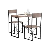 SoBuy OGT19-N Juego de 1 Mesa y 2 Sillas para Comedor Sala Cocina MDF y Metal ES