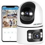 GENBOLT Cámara de Seguridad WiFi Interior, CCTV Cámara IP de Vigilancia Doméstica con Doble Lente de 360°y Detección de Humanoide, Cam Nanny Pet Dog, Monitor de Bebé de Doble WiFi de 2.4&5GHz