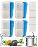 oneisall 4 Paquetes para reemplazar el Filtro, Adecuado para Fuentes para Gatos de Acero Inoxidable, Adecuado para dispensadores de Agua para Gatos con 3 filtros de Carbono Activo