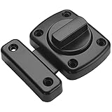 Litensh Pestillo giratorio para puerta de inodoro de baño, cerradura de puerta de acero inoxidable, cerrojo puerta, Cerrojo de Perno, pestillo deslizante de seguridad cepillado,negro, 55 mm