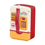 iXOOAA Cocina infantil con refrigerador de simulación, juguete de inducción, arroz, accesorio de cocina para niños pequeños. Nevera Roja 30*20*20 cm