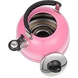 Cabilock Hervidor De Té Silbante Olla De Agua Caliente Rosa Estufa Tetera Tetera Con Mango Caldera De Agua De Acero Inoxidable Camping Hervidor Para Cocina Estufa Gas De Inducción