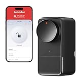 SwitchBot Lock Pro Inteligente, de Acceso Sin Llave, Cerradura Inteligente Puerta Delantera, Adaptable al Cerrojo Existente en Minutos, Añadir Hub 2 a Soportes Matter, Alexa, Google, IFTTT