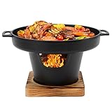 Barbacoa de carbón Vegetal portátil Mini Coreana, Antiadherente, sin Humo, Barbacoa de Mesa para Camping, Barbacoa de Alcohol o carbón Vegetal