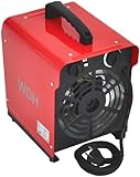 Aktobis Calefactor eléctrico - Ventilador - Control de heladas - Calefactor de obra WDH-BGP03 con ventilador integrado y una potencia calorífica máxima de 3.000 vatios (3 kW)