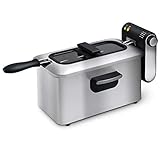 Grunkel - Freidora eléctrica 3L de Capacidad - FRYPRO3 - Temperatura Ajustable y Filtro antiolores. Termostato hasta 190º en acero inoxidable. Proteccion contra sobrecalentamiento