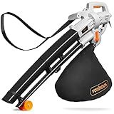 VonHaus Soplador Aspirador de Hojas Ligero de 3000W – Sopladora Aspiradora de Hojas de Jardín, Patio, Canalones, Caminos y Más, Correa de Hombro, Ruedas, Bolsa de Recogida de 35L 10:1 (Negro)