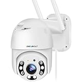 GENBOLT 2.5K Cámara Vigilancia WiFi Exterior, Domicilio Cámara CCTV con PTZ Seguimiento Automático Detección IP Cámara de Seguridad Externa Humana Visión Nocturna a Color, Sirena Aactiva Alarma