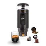 Handpresso – maquina de cafe portatil E-Presso 21700 | mini cafetera portatil capsulas con batería recargable USB extraíble | funcióna con cápsulas de café o cafe molido | cafetera de viaje portatil