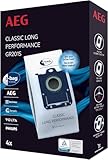 AEG GR201S Bolsa S-Bag Classic Long Performance, Papel, Sintético, Azul, Blanco