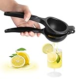 VFANDV Exprimidor Limon Manual, Exprimidor de Limón de Zumo Manual Portátil, Aleación de Aluminio, Robusto Duradero, Prensa de Mano Jugo de Clip Fruta para Cítricos, Naranja, Lima, Bebida, Negro