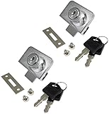 AERZETIX: 2x Cerraduras y llaves para puerta de mueble en vidrio cristal espejo 52/36mm C41396