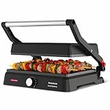 Taurus - Grill Essential 2600W | 2 en 1: Grill y Plancha | Placas Stair System 29x23 cm | Revestimiento Antiadherentes sin PFOA | Bandeja Recogegrasas | Termostato regulable | Cool Touch y Bloqueo