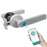 LED ATOMANT Pack 2x Cerradura Inteligente para Puertas con Huella Digital, Codigo, Control con Movil, Tarjeta y Llave, Cerradura Electronica Wifi 5 en 1, Seguridad Biometrica, App Smart Life
