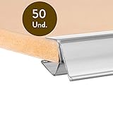 Kit 50 Portaprecios para balda de Madera. Etiqueta de 26x60mm. Transparente. Carteles para Precios, Etiquetas Precios Tienda, Portaprecios Estantería, Portaetiquetas, Etiquetas Precios Tienda