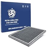 Parrilla de piedra volcánica Etna, placa pulida para barbacoa, 39 x 30 x 2 cm, ideal para verduras, carnes y pescados