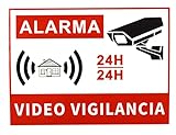 Pack de 10 Pegatina Videovigilancia Alarma - Impermeable Anti-UV Duradera - Adecuado para el hogar, tienda, garaje, almacenes (8 x 6 cm)