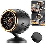 Ventilador purificador de humo portátil, mini campana extractora recargable por USB con ángulo ajustable de 15° y filtros desmontables, potente extractor de humo para cocina, barbacoa interior, olla