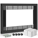 AZERODESIGN - Marco Microondas- 40x60cm -22mm de Grosor-Incluye Tornillos- Tapas Embellecedoras y 4 Tacos en Polietileno- Marco Microondas Negro- Embellecedor Microondas -Rejilla Recortable