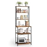 Xbro Estantería de Cocina con 6 Estantes, Estructura Metálica con Ganchos, Altura Ajustable, Soporte para Microondas, Horno, Cafetera, 40 x 60 x 167 cm