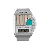 Reloj de pulsera parlante de plata, con alarma, indica la hora pulsando un botón, reloj para personas mayores con dificultades visuales, ayuda digital para la vida cotidiana, plata