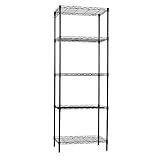 Estantería metal para baño- cocina- garaje- ducha. 5 Niveles o Estantes de almacenaje Ajustables en altura. 150x30x55 cm. Metálica- Con Ganchos- Fácil montaje. Carga total 250kg. Robusta y fuerte