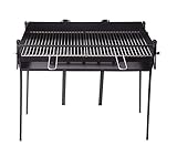 FERRETERIA LEPANTO Lepantogarden Barbacoa Grande carbón Rectangular Chapa 80x40 Barbacoa portátil con Patas Desmontables y Parrilla.