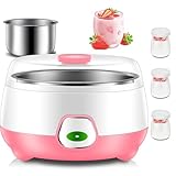 HmLotd Yogurtera, Yogurtera portátil, 1 litro de Gran Capacidad, Capaz de fermentación a Temperatura Constante, fácil de Usar y Limpiar para Yogur, Yogur Griego, Queso, natto