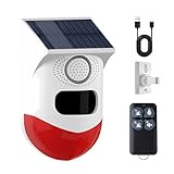 Yasorn Smart Solar Detector de Movimiento, Alarmas para casa WiFi 120dB Sonido Sirena de Seguridad Impermeable, Protege tu Casa, Granja, Granero, Villa, Patio