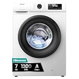Hisense WFQP701219VM - Lavadora, Class A, 7 Kg, 1200 rpm, Alto 84.5 cm x Ancho 59.5 cm, Blanco