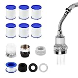 NAROSEBE Filtro de Agua para Grifo Cocina Lavabo Filtro Giratorio de 360 °Con 3 Modos De Salida De Agua Adaptador Universal para Grifo de Cocina Elimina Cloro Metales Pesados + 7 Elementos de Filtro