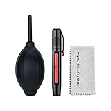 PROfezzion 3-in-1 Kit de Limpieza para Cámaras DSLR, Objetivo y Dispositivos Electrónicos Delicados Incluye Pluma de Limpieza + Soplador de Aire + Paño de Limpieza