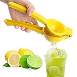 JOPHEK Exprimidor Limon Manual, Exprimidor para Cítricos, Acero Inoxidable Prensa de Cítricos para Hacer Zumo, Exprimidor Limon Naranjas Manual de 7cm de Diámetro para Cocina, Restaurante - Amarillo