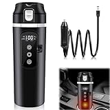 Hervidor de agua para coche, hervidor de agua eléctrico 24 V/12 V para vehículo, hervidor de agua climatizado de 500 ml, hervidor de agua de viaje, temperatura regulable, hervidor de agua para coche
