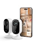 Arlo Essential 2 Indoor Camara Vigilancia Bebe/Mascotas 2K, Sensor de Movimiento, Alarmas Para Casa, Visión Nocturna, Prueba Arlo Secure Incluida, con cubierta de lente automática, 2 Cámaras, Blancas