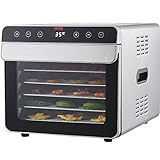 VEVOR Máquina Deshidratadora de Alimentos 6 Bandejas de Acero Inoxidable 700 W Deshidratador Eléctrico de Frutas y Verduras Temperatura Ajustable 35-85 °C Temporizador 0,5-48 h para Hierbas, Carne