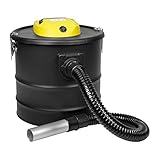 RUECAB Agua y Polvo Estufa de pellets 18L/1200W – Aspirador de Cenizas para Chimenea de 18L / 1200W – Filtro Lavable – Depósito de Acero, Gris