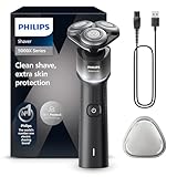 Philips Serie X5000 Afeitadora Eléctrica Hombre, Máquina de Afeitar Barba, 27 cuchillas, Cuida la piel, Cabezal flexible 360º, 50min de uso, En Seco y Húmedo, Recargable, X5004/00, Plata