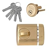 Lince 4930HL Supra Key I Cerrojo acabado oro I Cierre rápido y silencioso I Bombillo Alta Seguridad con 5 llaves y tarjeta de propiedad I Alta seguridad en su diseño.