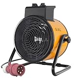 SIAL Termoventilador Industrial 5000W - Calentador Eléctrico - Calentador Radiante - Calefactor Portátil para Garajes, Talleres, Obras - D5 - Amarillo