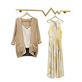 ZCFLWR Perchero Dorado montado en la Pared, Estante Moderno para Tienda de Ropa, Estante Multiusos de Metal con Barra Colgante, Estante para Ropa