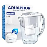 AQUAPHOR Jarra Filtradora de Agua Amethyst con (3) Filtro MAXFOR+ 200L - 2.8L - Blanco