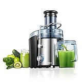 FOHERE 800W Licuadoras para Verduras y Frutas con Mayor Rendimiento de Jugo, Ajuste de Doble Velocidad, Incluye Recipiente de Jugo de 1.1L y Cepillo de Limpieza