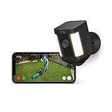 Ring Spotlight Cam Plus Battery de Amazon | Vídeo HD 1080p, comunicación bidireccional, visión nocturna en color, focos LED y sirena, fácil de instalar | Con 30 días gratis de Ring Protect