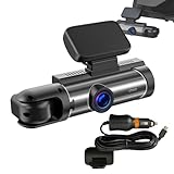 Cámara Frontal para Camión - Dashcam de 2 Canales con Detección de Movimiento y Gran Angular de 170° | Cámara de Coche de Doble Canal, Monitor de Aparcamiento, grabadora de conducción, Seguridad Vial