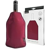 VINAK - Funda enfriadora XPERT para botellas de vino | Enfriador de vino con gel de calidad no-frost | Fabricada con 5 capas aislantes | Banda elástica inferior anticaída (Burdeos)