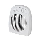 JATA TV78 - Calefactor Baño Eléctrico con Termostato Ajustable, 2000 W, 2 Potencias de Calor y Ventilador, Calentamiento Rápido, Protección Sobrecalentamiento, Asa de transporte