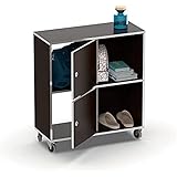 MUEBLES PITARCH Estantería, Aglomerado de partículas y melamina de Alta Densidad, Wengué/Haya, 90 x 80 x 33 cm, 725