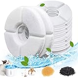 Dhohoo Filtros de repuesto de fuente de agua para perros y gatos [10 piezas], Redondo, 2-2,5 l